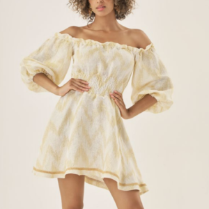 Mini abito scollo a barca in misto lino viscosa 4319155- PHO Firenze