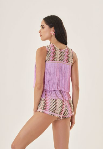 Top con frange in cotone rachel 4319064- PHO Firenze - immagine 3
