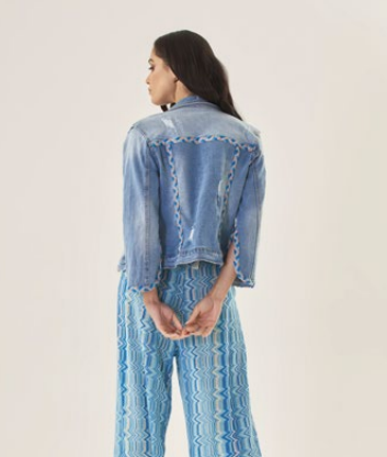 Giacca in denim con treccia lurex 4319148 - PHO Firenze - immagine 3