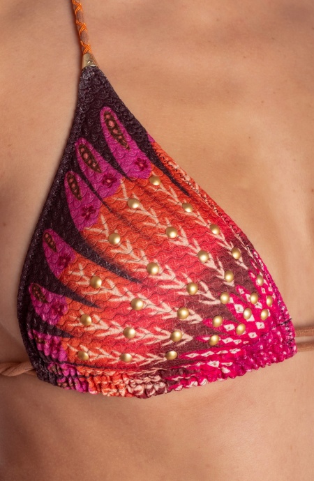 Bikini triangolo con borchie stampa wings PE030SG - Pin-Up Stars - immagine 4