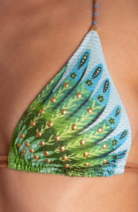 Bikini triangolo con borchie stampa wings PE030SG - Pin-Up Stars - immagine 8