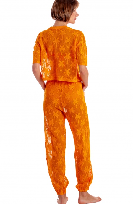 Pantalone jogger ricamo palme PE165PA- Pin-Up Stars - immagine 4