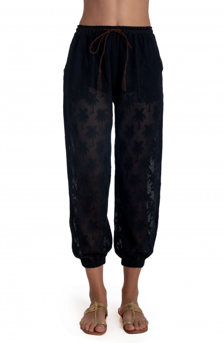 Pantalone jogger ricamo palme PE165PA- Pin-Up Stars - immagine 6