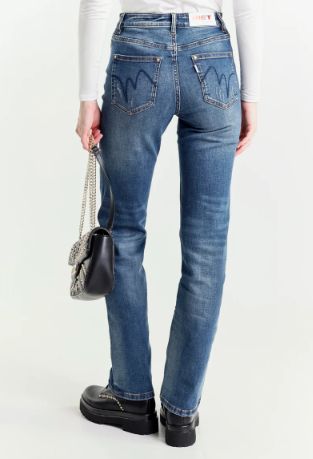Jeans straight fit Nos New Elle T2L589- Met - immagine 3