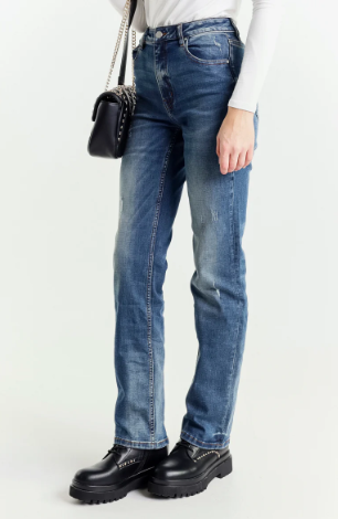 Jeans straight fit Nos New Elle T2L589- Met - immagine 4