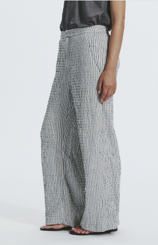 Pantalone goffrato a righe in misto cotone e viscosa ZA101- Transit Par Such - immagine 7
