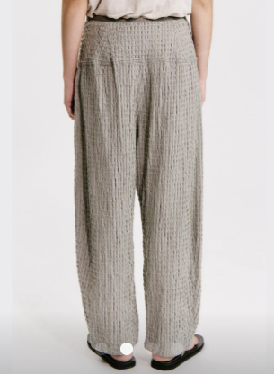 Pantalone con taschine a righe in tessuto goffrato cotone e viscosa ZA103- Transit Par Such - immagine 7