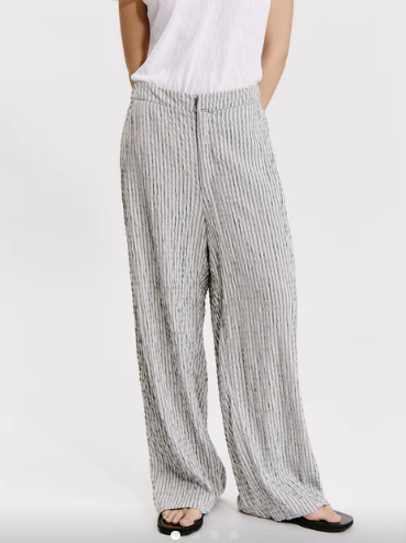 Pantalone goffrato a righe in misto cotone e viscosa ZA101- Transit Par Such - immagine 5