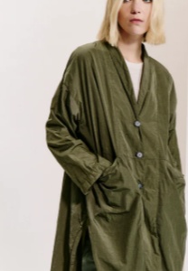 Trench over in nylon con spacchi su fianchi ZW321- Transit Par Such