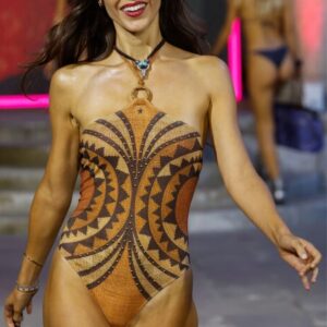 Costume Intero con Borchie Intreccio Africano PF072I - Pin-Up Stars