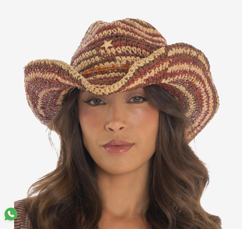 Cappellino Rafia Cow Boy PF320 - Pin-Up Stars - immagine 4