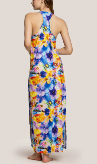 Abito lungo fantasia con scollo all'americana 125WCUAL5433- 4Giveness - immagine 2