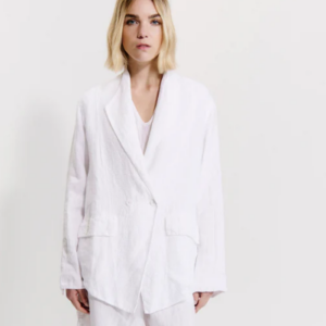 Giacca doppio petto in misto lino con fantasia traforata CFDTRZS281 - Transit Par Such