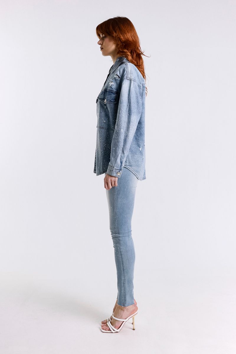 Jeans skinny fit con strass M10 143PT - Met - immagine 2