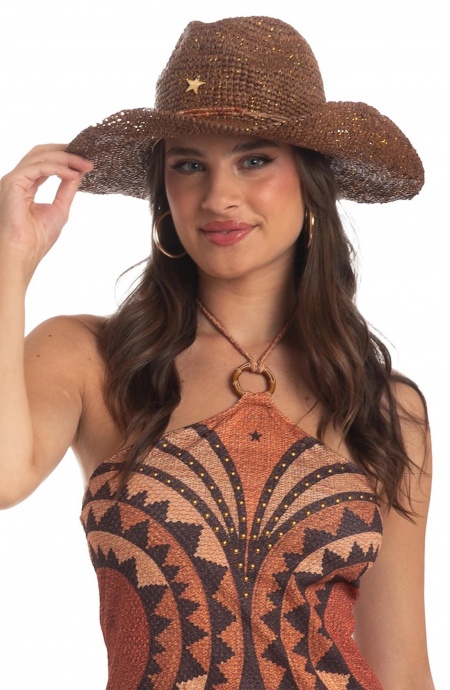 Cappellino Rafia Cow Boy PF320 - Pin-Up Stars - immagine 3