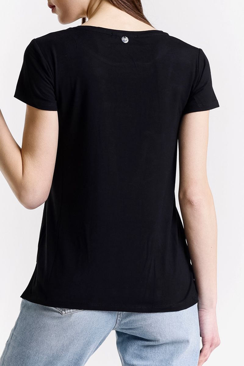 T-shirt con scritta in strass NOS MIRIA TS - Met - immagine 4