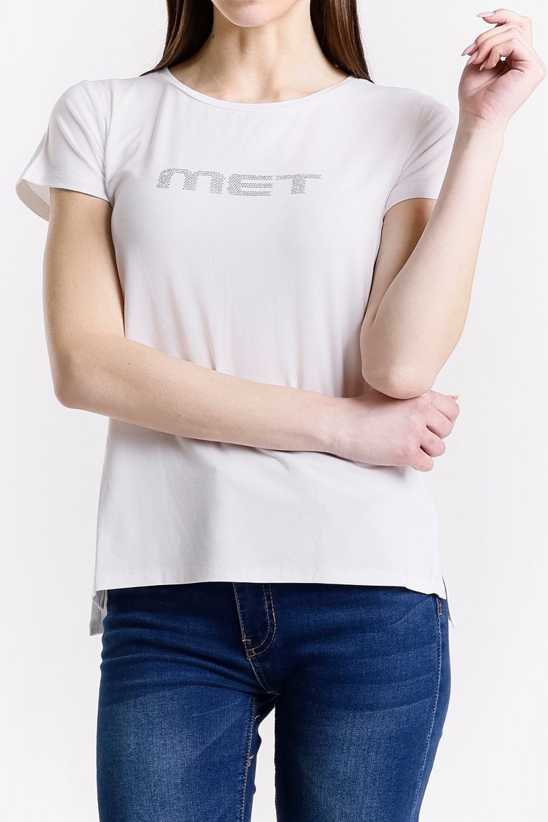 T-shirt con scritta in strass NOS MIRIA TS - Met - immagine 6