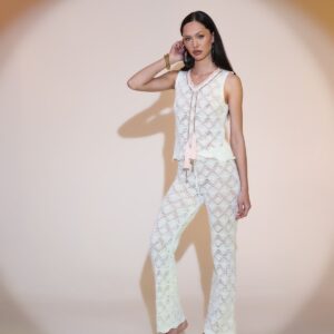 Pantalone campana in cotone crochet 5421036 - PHO Firenze