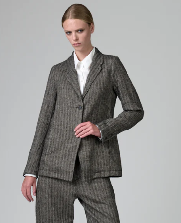 Giacca regular fit in misto lana stretch a spina di pesce BA103 - Transit Par Such - immagine 3