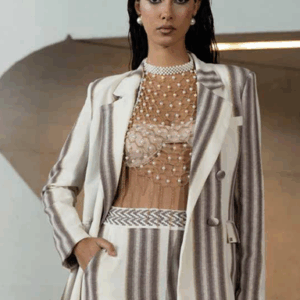 Top a rete con perle 4324053- PHO Firenze