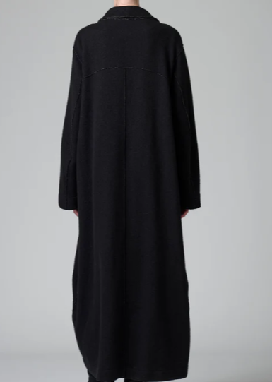Cappotto doppiopetto oversize, collo a scialle in maglia di lana e viscosa CFDTRB9443 - Transit Par Such - immagine 2
