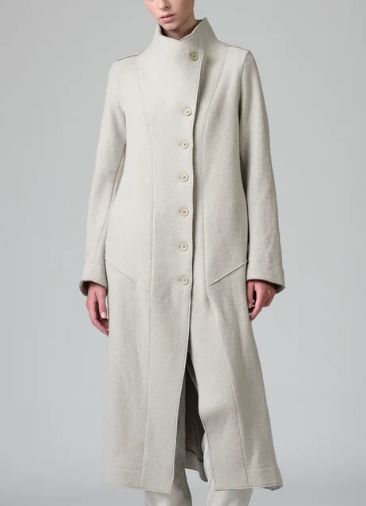 Cappotto lungo slim fit con collo alto in maglia di lana e viscosa CFDTRB9444 - Transit Par Such - immagine 2