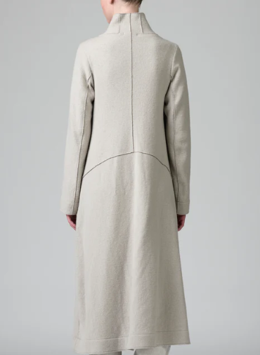 Cappotto lungo slim fit con collo alto in maglia di lana e viscosa CFDTRB9444 - Transit Par Such - immagine 3
