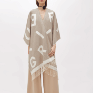 Poncho con Logo Lettering con Frange PF5008-T0300-22222 - Blugirl