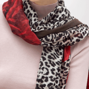 Stola animalier e rose in modal e lana PF5017-T0300-S9974 - Blugirl