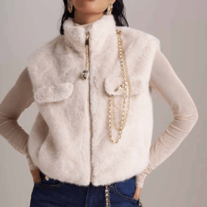 Gilet in eco fur con zip 4324168 - PHO Firenze