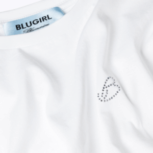 T-shirt manica corta con logo in strass RA6043-J3841 - Blugirl