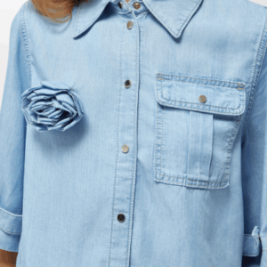 Camicia crop in denim lyocell RA6078-D5049 - Blugirl