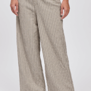 Pantalone palazzo a righe in tessuto goffrato CA103- Transit Par Such