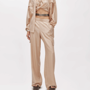 Pantaloni ampi in lyocell con pizzo RA6061-T486A - Blugirl