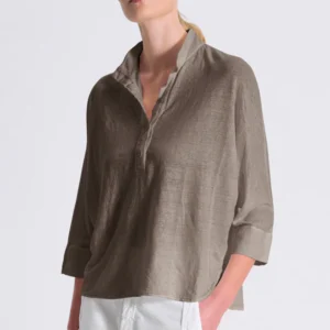 Polo over stondata manica a chimono in jersey di lino CK209 - Transit Par Such