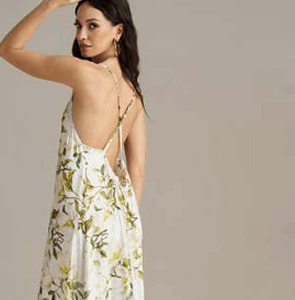 Abito lungo con balza sul fondo in viscosa - PHO Firenze