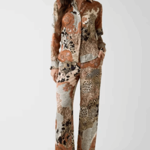 Pantalone palazzo in viscosa stampata G6GB09W1875 - MARCIANO