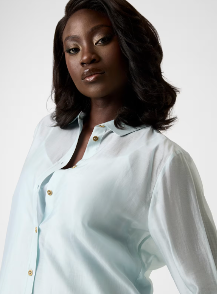 Camicia asimmetrica in lyocell G6GH23W2198 - MARCIANO - immagine 8
