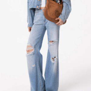 Pantalone In Denim Wide Leg Regular GAABW09509- Gaelle Paris