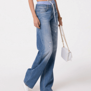 Pantalone In Denim Wide Leg Regular GAABW09514- Gaelle Paris