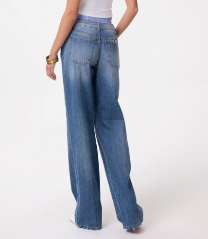 Pantalone In Denim Wide Leg Regular GAABW09514- Gaelle Paris - immagine 4