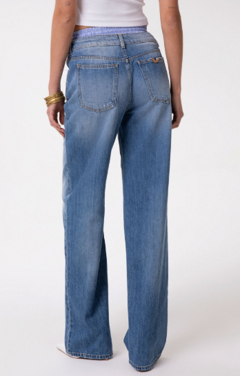 Pantalone In Denim Wide Leg Regular GAABW09514- Gaelle Paris - immagine 5