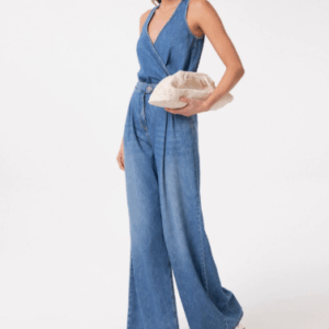 Tuta In Denim Con Scollatura Incrociata GAABW09529- Gaelle Paris