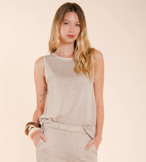 Top smanicato Karina in maglia leggera 4CA34230 VIST20 - MASON'S - immagine 2