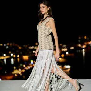 Abito lungo con frange - PHO Firenze