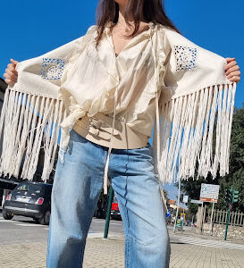 Gilet in eco daino con frange - PHO Firenze