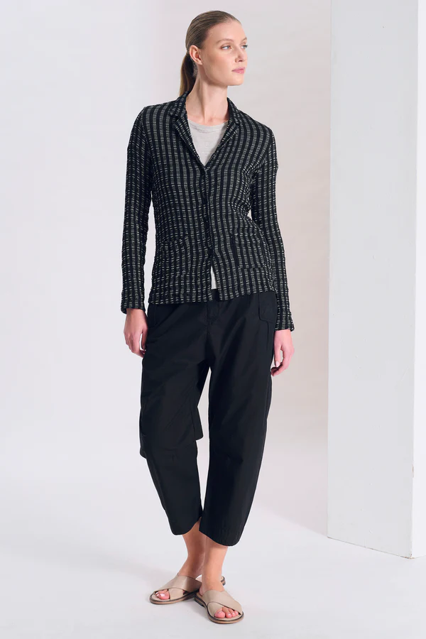 Giacca slim fit di maglia in misto viscosa e lino con effetto quadro C11460 - Transit Par Such - immagine 5