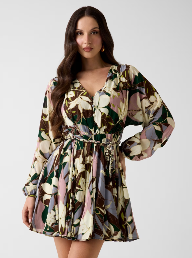 Mini dress in viscosa stampata con gonna a ruota G6YK31 W3222 - MARCIANO - immagine 2