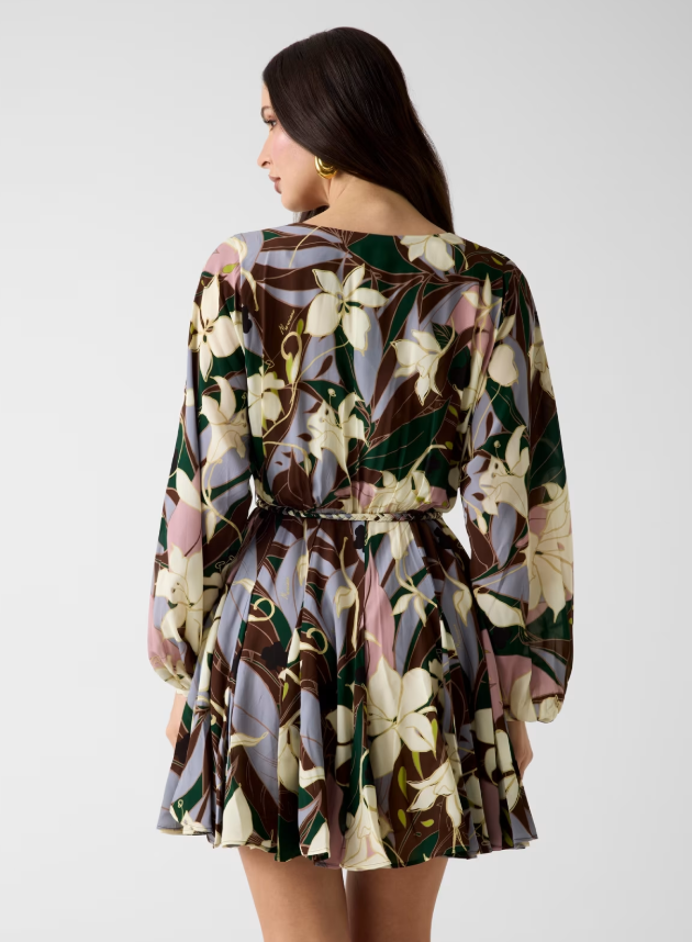Mini dress in viscosa stampata con gonna a ruota G6YK31 W3222 - MARCIANO - immagine 3