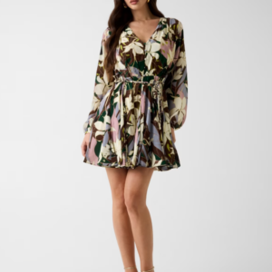 Mini dress in viscosa stampata con gonna a ruota G6YK31 W3222 - MARCIANO